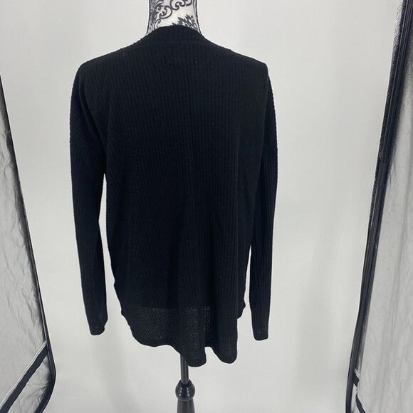 Isaac Mizrahi NY Womens Size Large Long Sleeve Waffle-Knit Button-Up Top, Grey - Picture 9 of 12